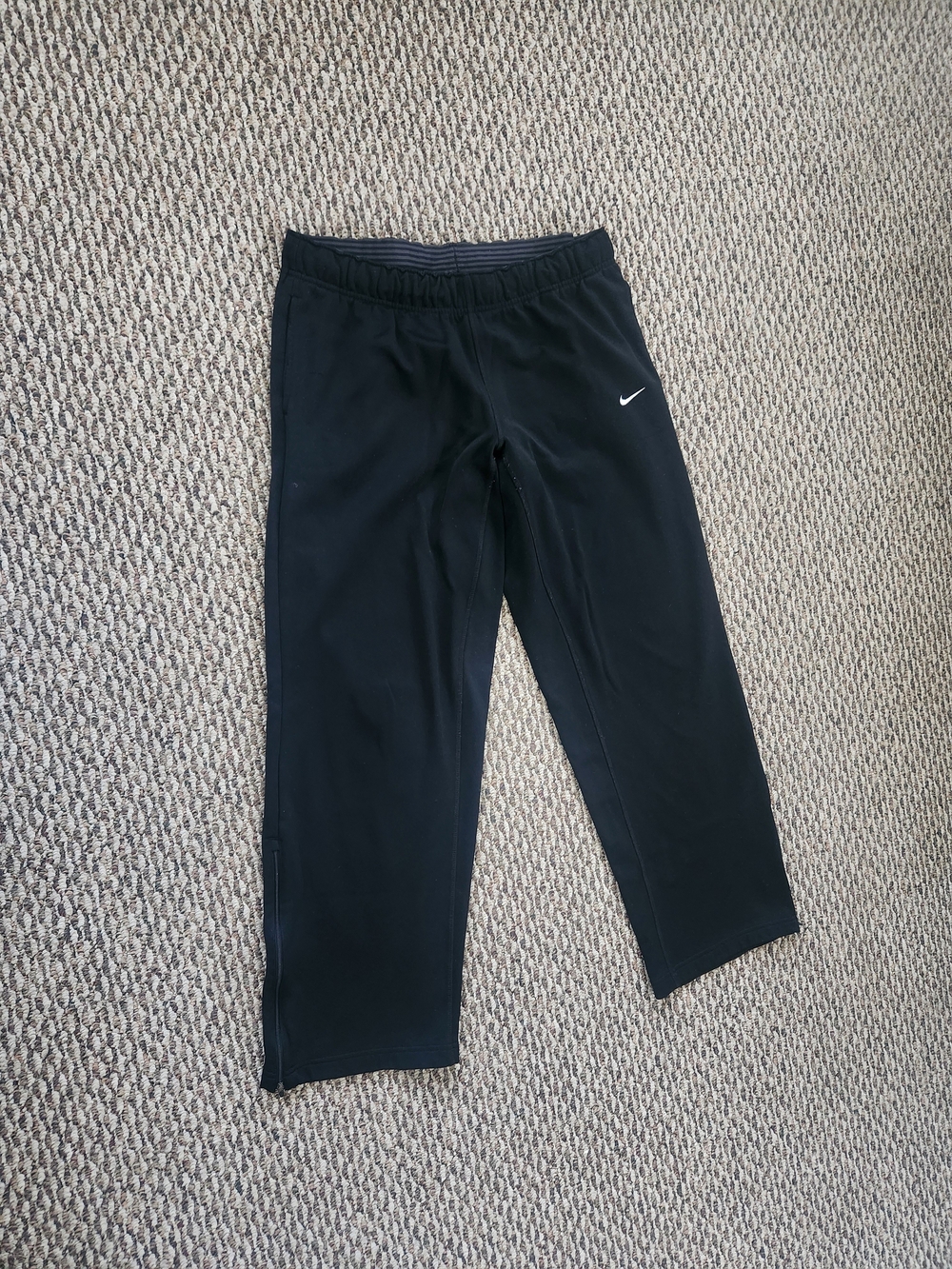 Nike Black Pants with White Swoosh Size Large